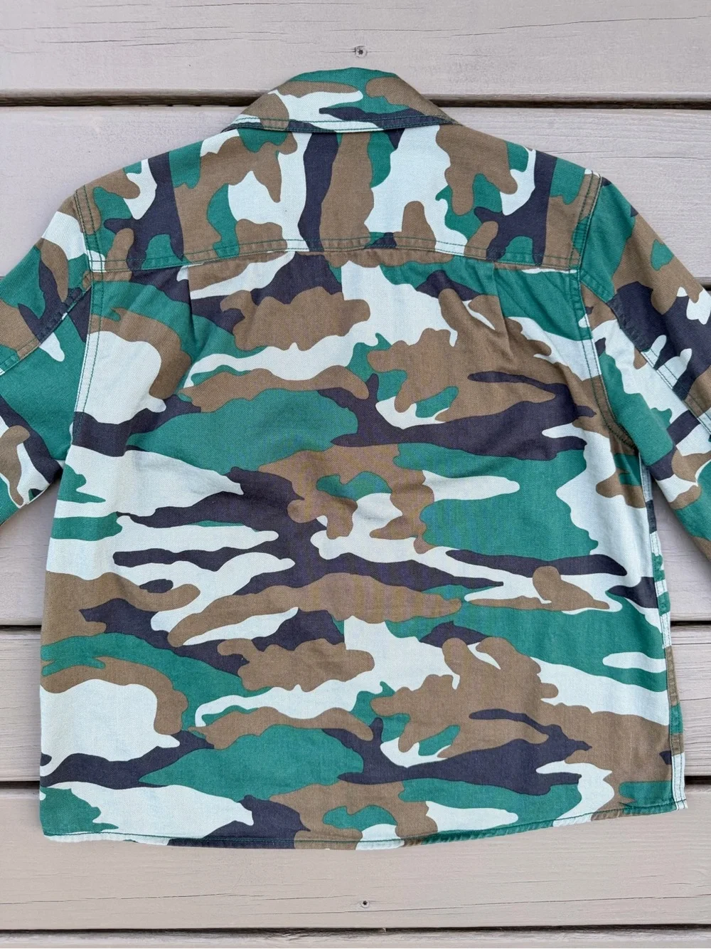 J. Crew Mercantile Camo Camouflage Utility Shirt Jacket Military Army size M